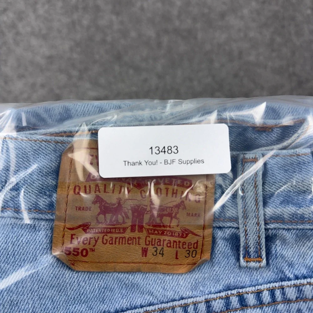 VTG Levi's Jeans Mens 34x30 Light Wash 550 Relaxed Fit‎ Tapered Leg Denim 90s